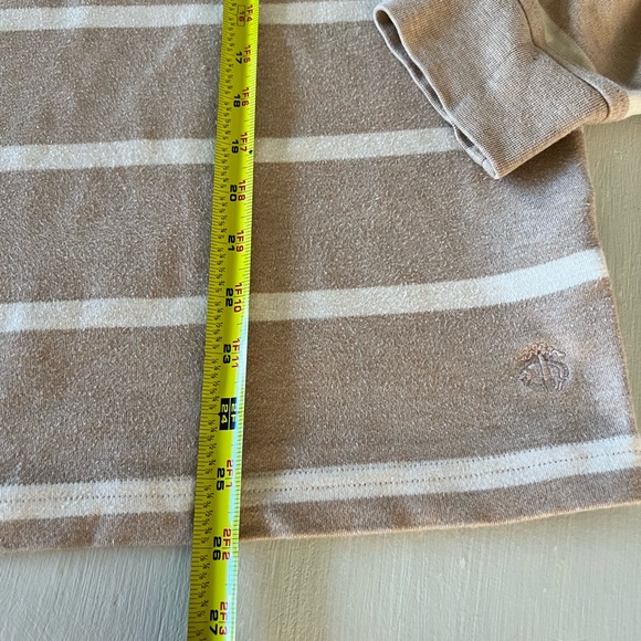 Brooks Brothers Preppy Tan Stripe Quarter Zip-Up Cotton Men’s Sweater sz Medium - Picture 7 of 7